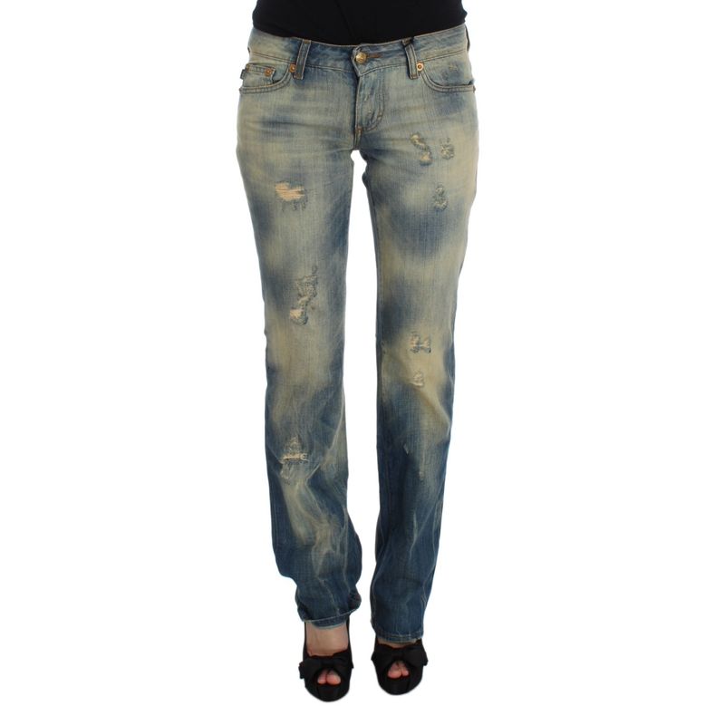 Cavalli Blue Wash Cotton Slim Fit Bootcut Women's Jeans
